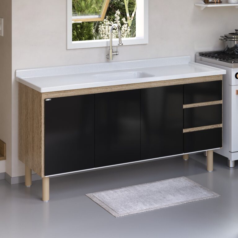 5844 - Armário Atenas 154,2cm - Preto